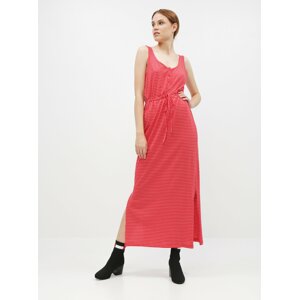 Red striped basic maxi dress with buttons and slits VERO MODA Daina