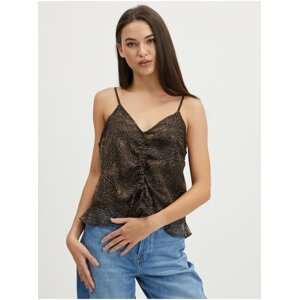 Black-brown top with leopard print Noisy May Melina - Women