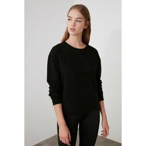 Trendyol Black Low-Cut Sports Sweatshirt