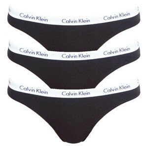 3PACK női #39 tanga Calvin Klein fekete (QD3587E-001)