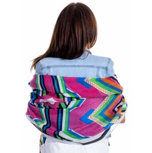 Scarf with colorful geometric patterns