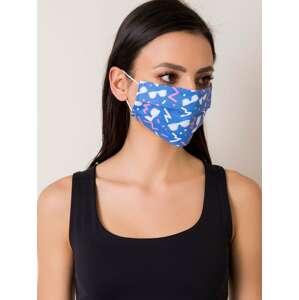 Reusable blue mask with print