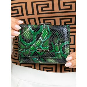 Green patterned leather wallet