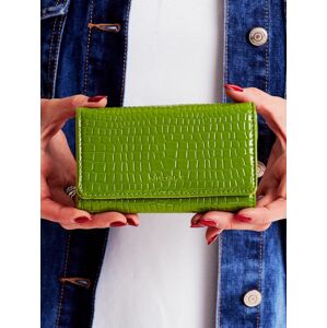 Női pénztárca dombornyomott zöld mintával