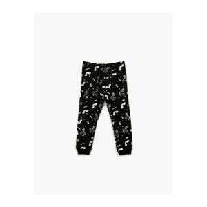 Koton Baby Girl Black Patterned Sweatpants