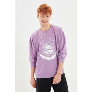 Trendyol Sweatshirt - Purple - Oversize