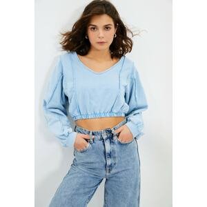 Trendyol Sweatshirt - Blue - Regular fit