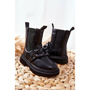 Children's Boots Insulated Chain Black Hinea
