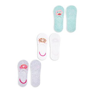 Yoclub Kids's Girls' Ankle No Show Boat Socks Patterns 3-pack SKB-44/3PAK/GIR/001