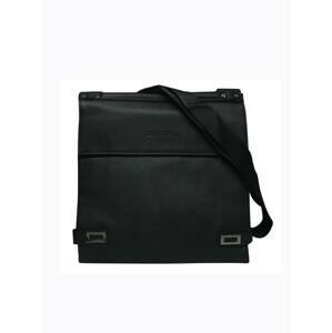 Black men's messenger bag made of eco-leather