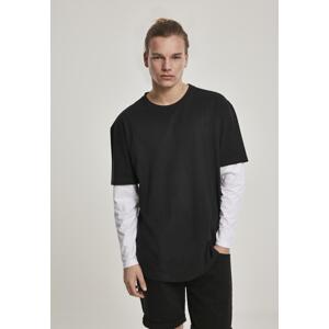Oversized Shaped Double Layer LS Tee Black/White