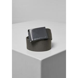 Coloured canvas belt with buckle grey