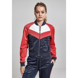 Women's Short Raglan Track Jacket Navy/Fiery Red/White
