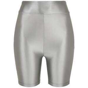 Women's Shiny Metallic High-Waisted Cycling Shorts - Dark Silver