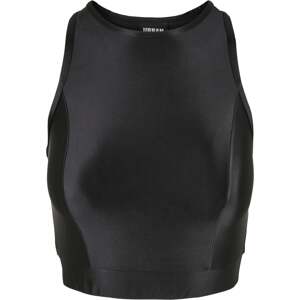 Women's Cropped Shiny Top Black