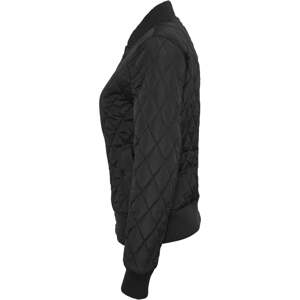 Women's Diamond Quilt Nylon Jacket Black