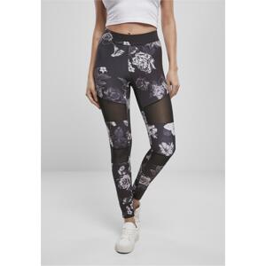 Női Tech Mesh leggings AOP Darkflower