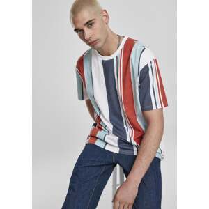 Heavy Oversized Big AOP Stripe Tee Burnt Red