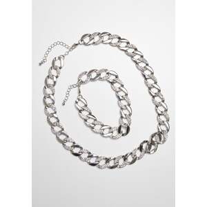 Basic set of necklace and bracelet - silver color