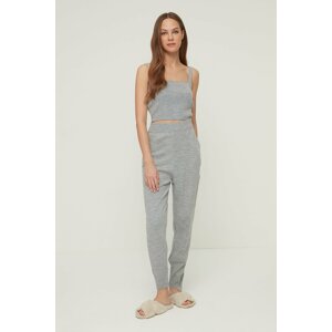 Trendyol Gray Knitwear Top and Bottom Set
