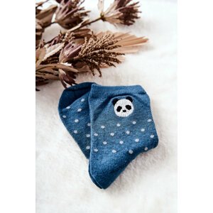 Children's socks V points Panda Blue