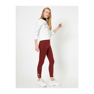 Koton Leggings - Burgundy - Normal Waist