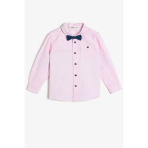 Koton Boy Cotton Pink Bow Tie Detailed Shirt