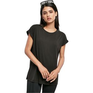 Women's Modal T-Shirt with Extended Shoulder Black