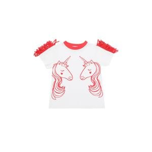 Trendyol White Girl Knitted T-Shirt with Tassels