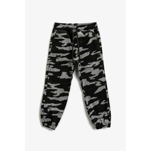 Koton Jeans Boys Military Patterned Jogger Pants with Elastic Waist