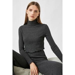 Koton Turtleneck Ruffle Long Sleeve Pajama Top