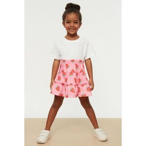 Trendyol Pink Printed Girl Knitted Skirt