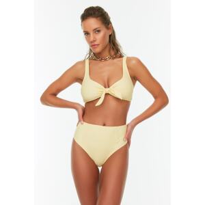 Trendyol Yellow High Waist Bikini Bottoms with Cup Stitching