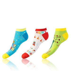 Bellinda 
CRAZY IN-SHOE SOCKS 3x - Modern color low crazy socks unisex - light green - red - blue