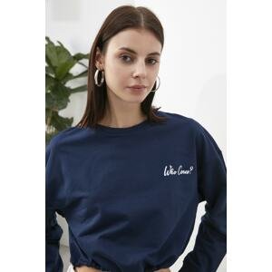 Trendyol Sweatshirt - Navy blue - Regular fit