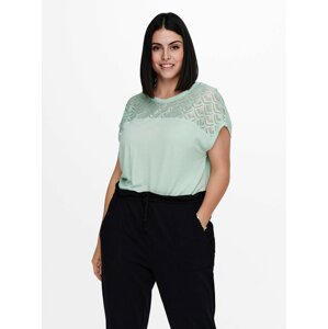 Light Green Blouse with Lace ONLY CARMAKOMA Flake - Women