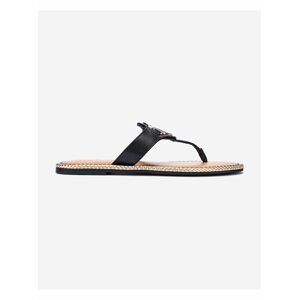 Tommy Hilfiger Essential Leather Black Women's Leather Flip-Flops - Women