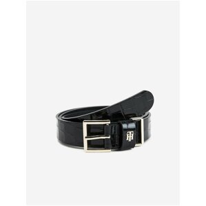 Black Ladies Belt with Crocodile Pattern Tommy Hilfiger - Women