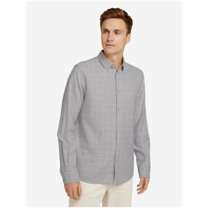 Grey Mens Plaid Shirt Tom Tailor - Men