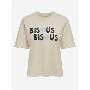 Beige Women's Patterned T-Shirt ONLY Jasmin - Women