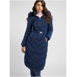 Dark blue ladies feather quilted coat Guess Caterina - Ladies