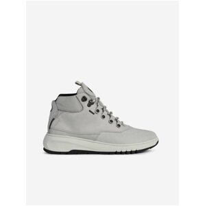Light Grey Womens Ankle Leather Sneakers Geox Aerantis 4x4 - Ladies