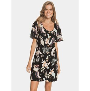 Black Floral Dress with Buttons Roxy - Women