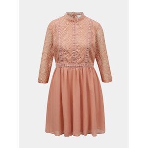 Pink dress with lace top VILA Mikada - Women