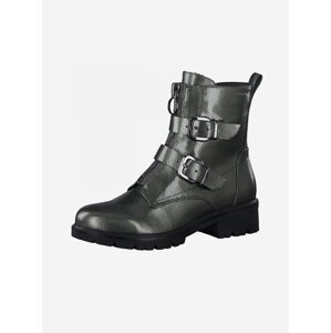 Dark grey ankle boots with buckles by Tamaris - Ladies