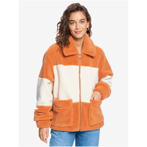 White-Orange Striped Jacket Roxy - Women