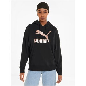 Black Womens Patterned Hoodie Puma - Women