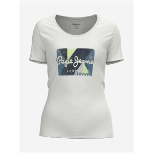 White Women's T-Shirt with Pepe Jeans Dafne Printing - Women