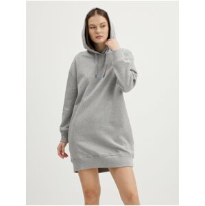 Light Grey Ladies Hoodie Dress Pepe Jeans Dana - Ladies