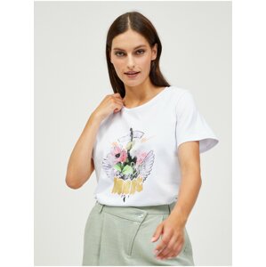 White T-shirt with print Noisy May Nate - Women